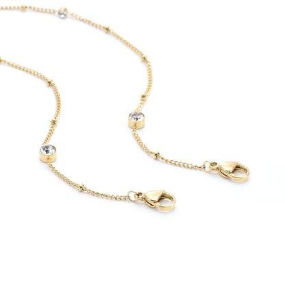 PT456G B.Tiff 8-Stone Gold Pavé Station Necklace