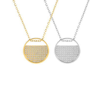 PT500G B.Tiff Gold Pavé Lune Pendant