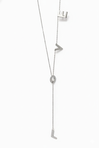 PTloveW B.Tiff Adjustable Love Lariat Chain Necklace
