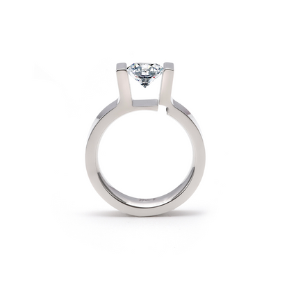 RG074W B.Tiff Tension 1 ct Round Solitaire Engagement Ring