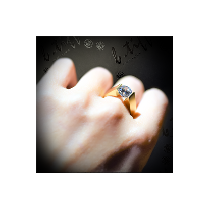 RG093MG B.Tiff 2 ct Moissanite Round Gold Solitaire Engagement Ring