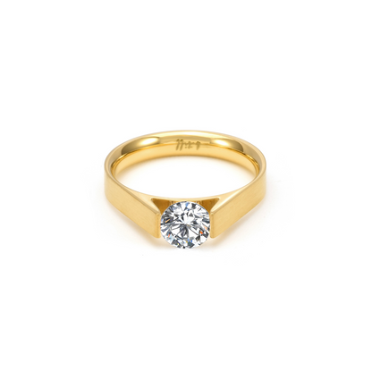 RG096G B.Tiff Gold Tension .75 ct Round Solitaire Engagement Ring