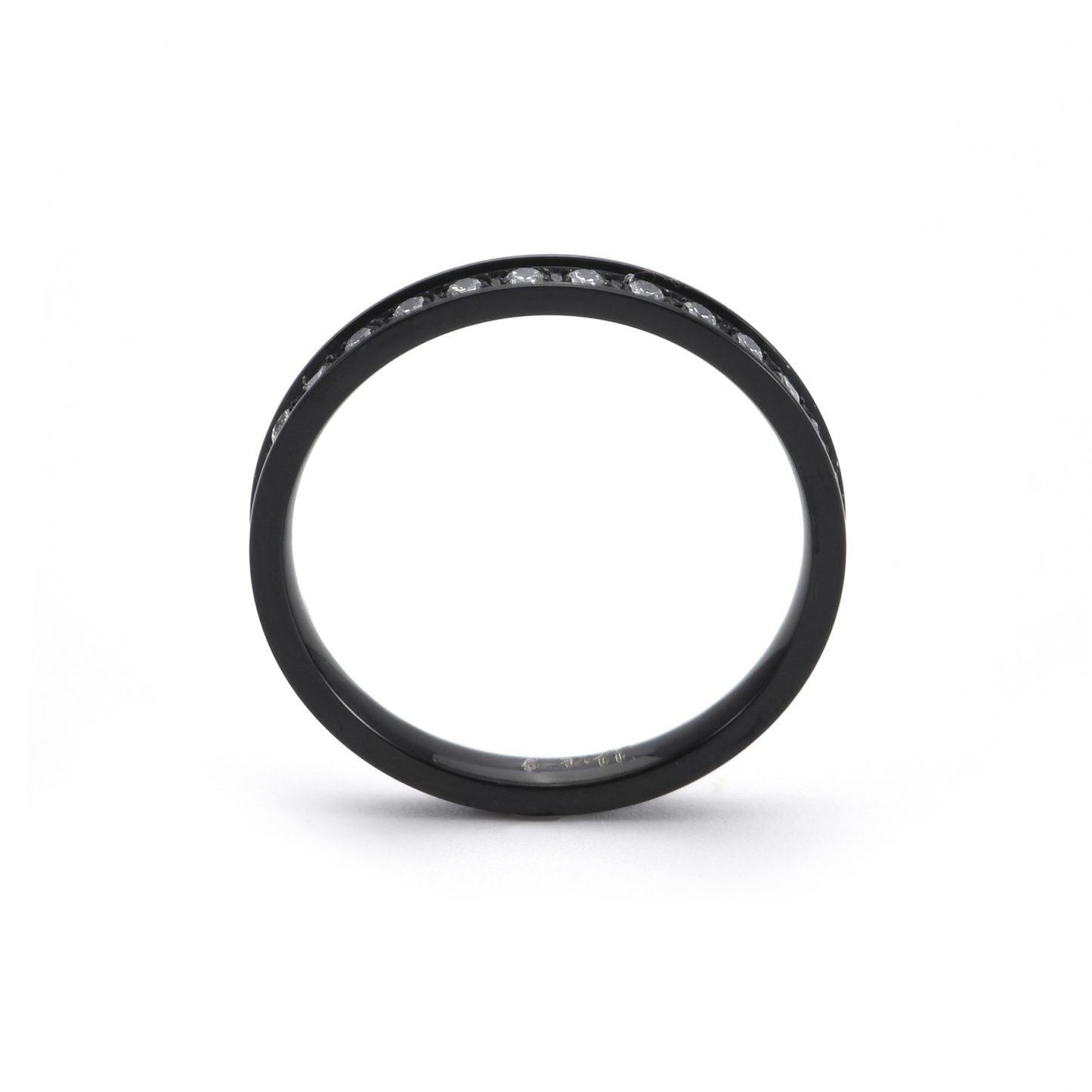 RG111B B.Tiff Black Stacking .01 ct Eternity Ring [Thin Band]