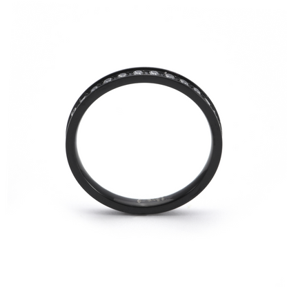 RG111B B.Tiff Black Stacking .01 ct Eternity Ring [Thin Band]