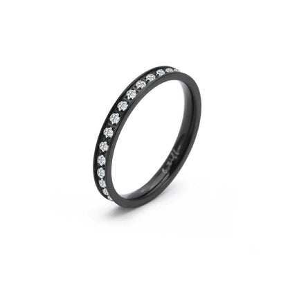 RG111B B.Tiff Black Stacking .01 ct Eternity Ring [Thin Band]
