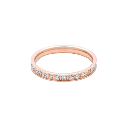 RG111RG B.Tiff Rose Gold Stacking .01 ct Eternity Ring [Thin Band]