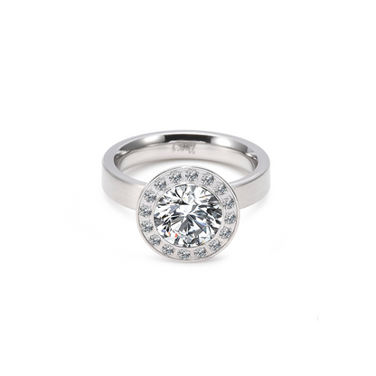 RG125W B.Tiff Aŭreolo 2 ct Round Halo Engagement Ring [Thin Band]