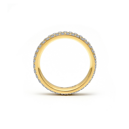 RG130G B.Tiff Gold Three-Row Eternity Ring