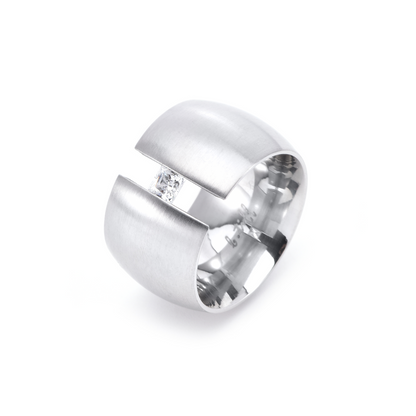 RG200W B.Tiff .5 ct Princess Cut Extra Wide Ring [Wide Band]