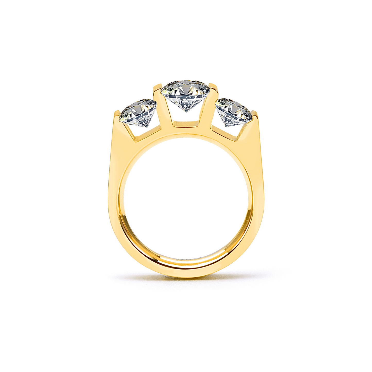 RG203G B.Tiff 18K Gold Plated 3-Stone Cushion Cut Engagement Ring