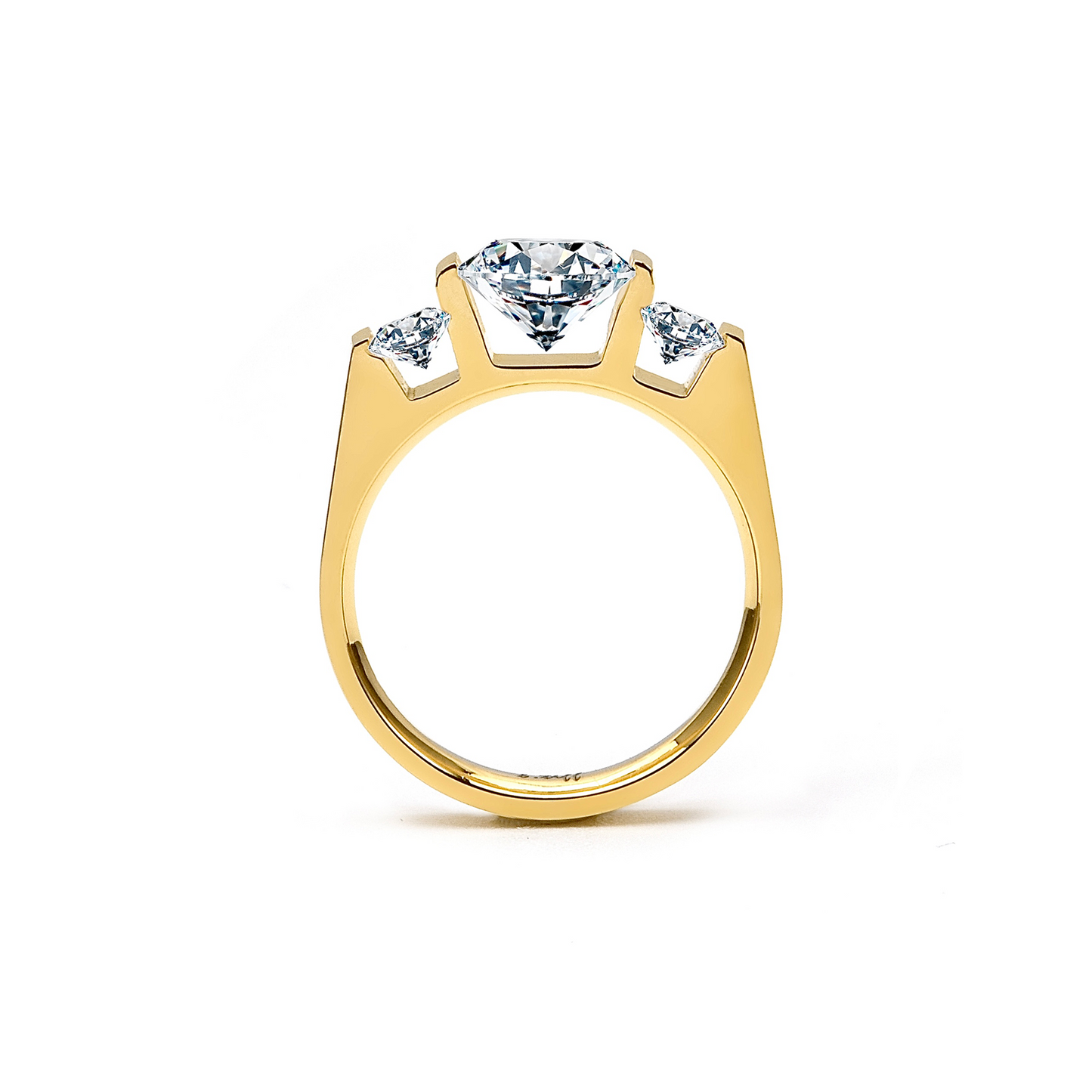 RG206G B.Tiff Tension Gold 2 ct Cushion Cut with Emeralds Engagement Ring