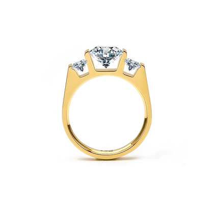 RG206G B.Tiff Tension Gold 2 ct Cushion Cut with Emeralds Engagement Ring