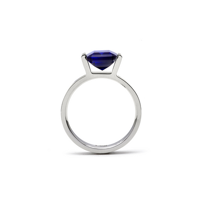 RG210BL B.Tiff 3 ct Blue Emerald Cut Engagement Ring