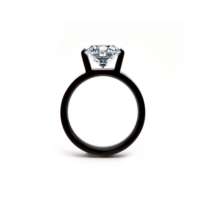 RG228B B.Tiff Black 2 ct Cushion Cut Engagement Ring