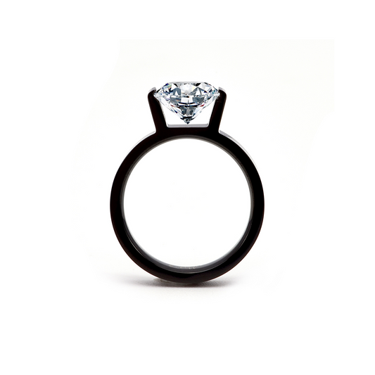 RG228B B.Tiff Black 2 ct Cushion Cut Engagement Ring