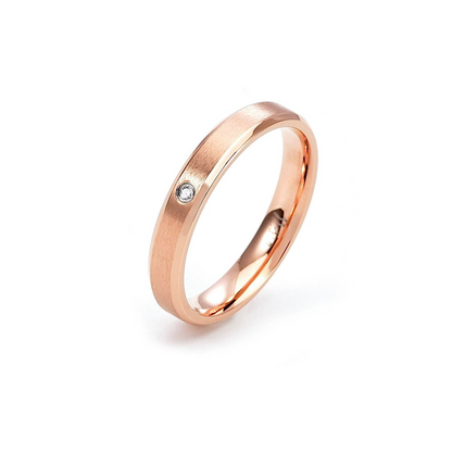 RG403RG B.Tiff Rose Gold Pavé Beveled Edge Ring