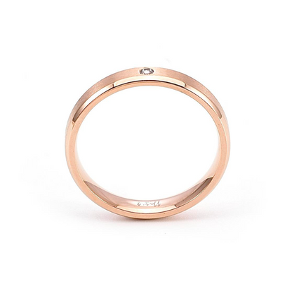 RG403RG B.Tiff Rose Gold Pavé Beveled Edge Ring