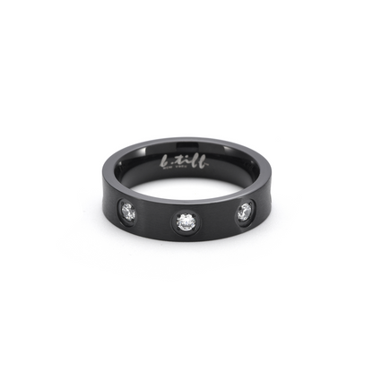 RG808B B.Tiff Matte Black 8-Stone Pave Ring