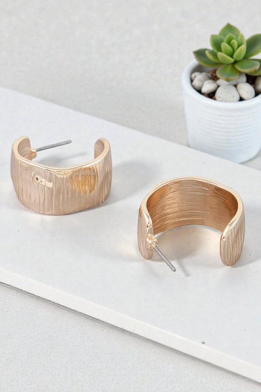 Abstract Cut Hoop Earrings