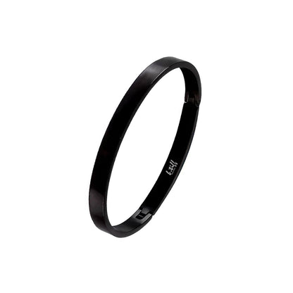 BG300B B.Tiff Simplicity Narrow Matte Black Bangle Bracelet