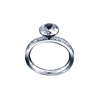 B.Tiff 2 ct Solitaire Pave Engagement Ring & Eternity Bands Set