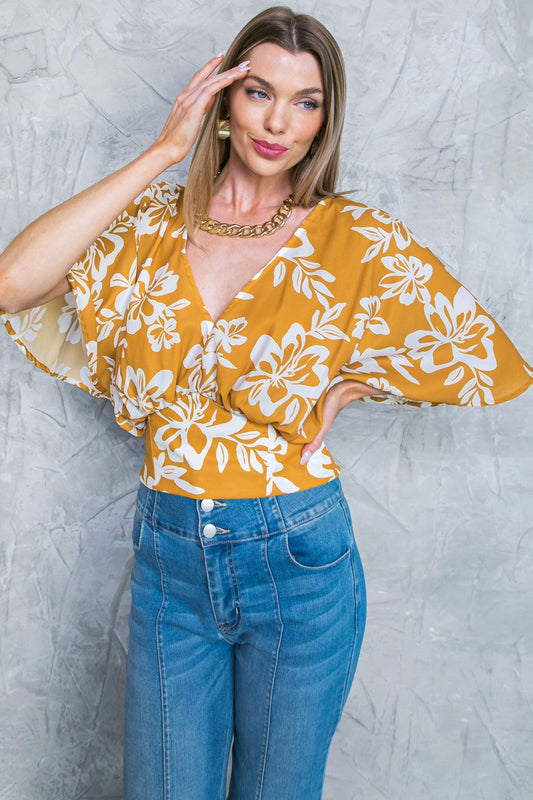 Let the light in brown woven top