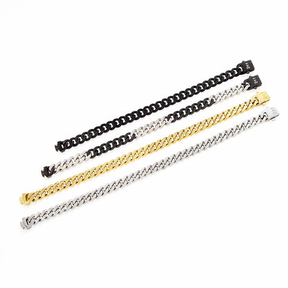 BG138B B.Tiff 8mm Black Flat Cuban Link Bracelet