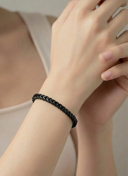 BG140B B.Tiff Black Franco Link Bracelet